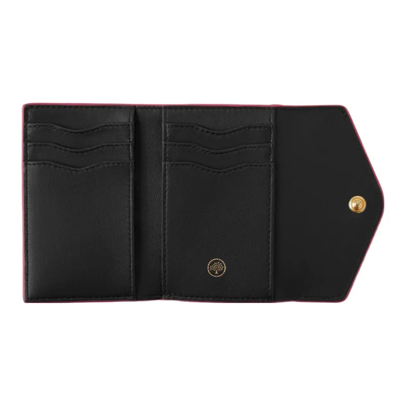 Mulberry Grained Cow Leather Wallet Regular Women's Mulberry Berry Pink-1