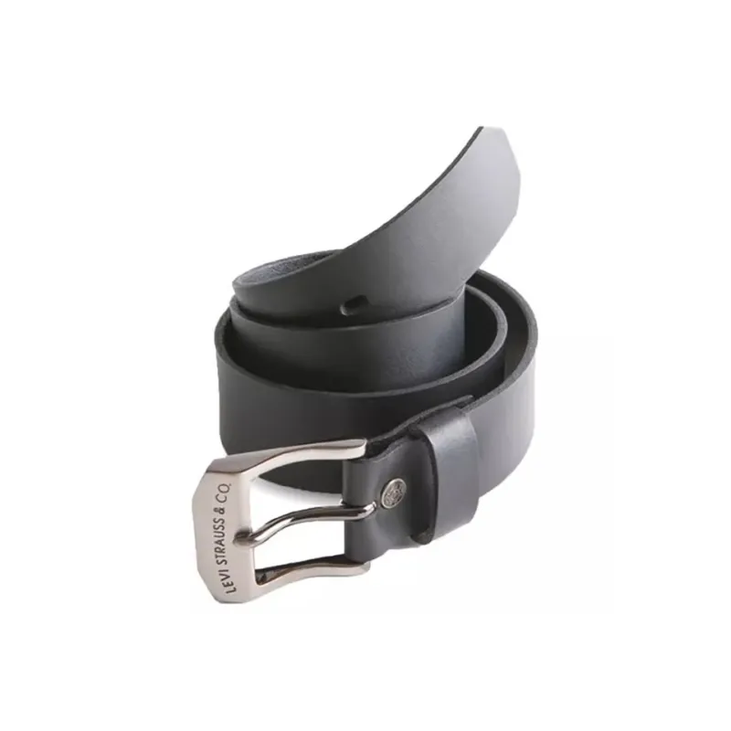 Levis Vintage Brushed Pin Buckle Leather Belts Men's Black Width: 3.8CM-3