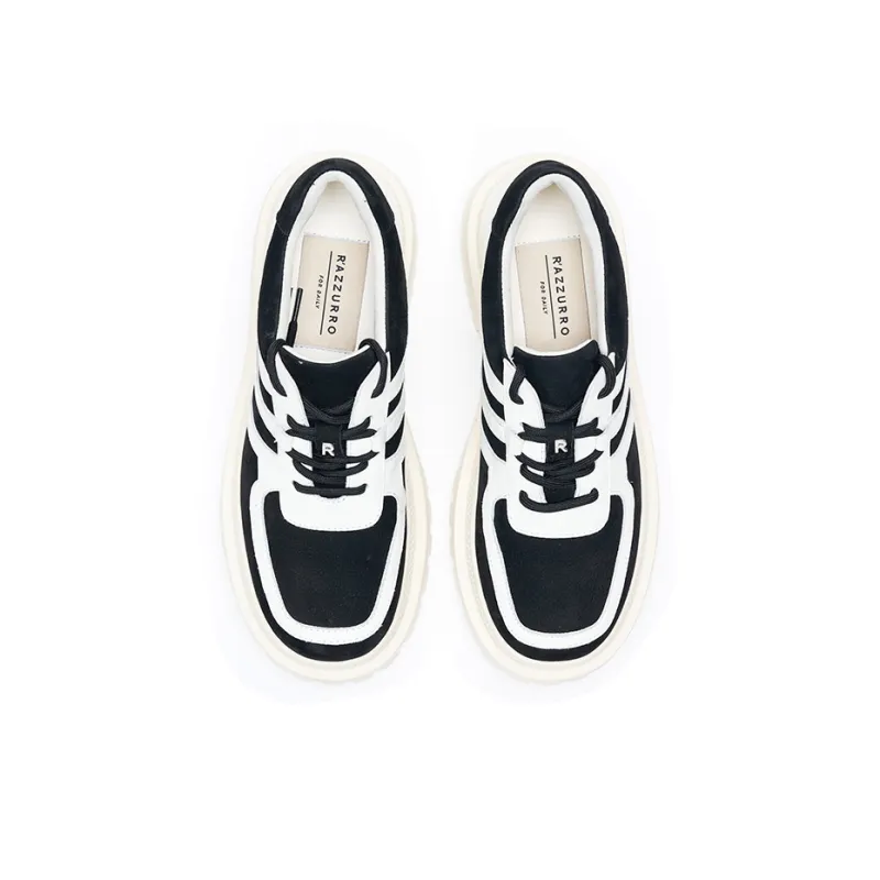 R'AZZURRO Loafers 6cm Women's Black White-2