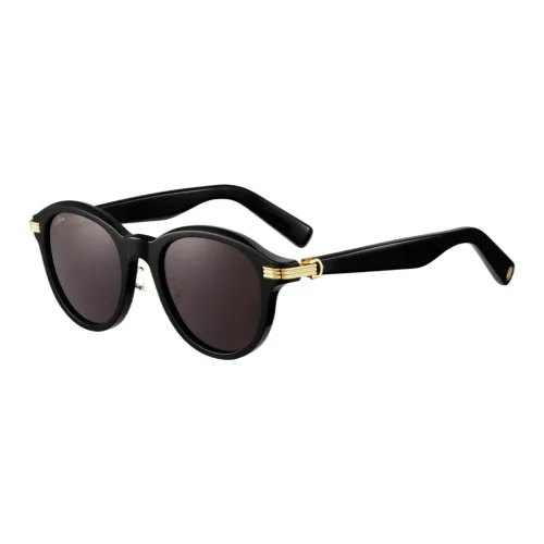 CARTIER Plate Frame Irregular Shape Sunglasses Unisex Black