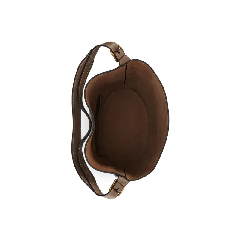 Polo Ralph Lauren Bellport Leather Bucket Bag Handbag Shoulder Bag Women's Taupe-3