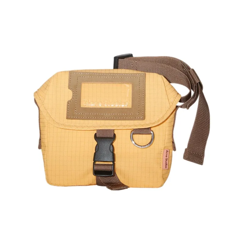 Acne Studios Recycled Polyamide Messenger Bag Shoulder Bag Crossbody Bag Mini Women's Yellow/Brown-0