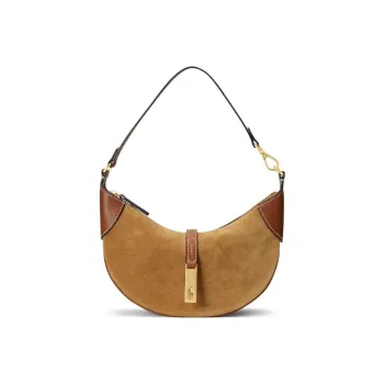 Polo Ralph Lauren Nubuck Shoulder Bag Women's Brown