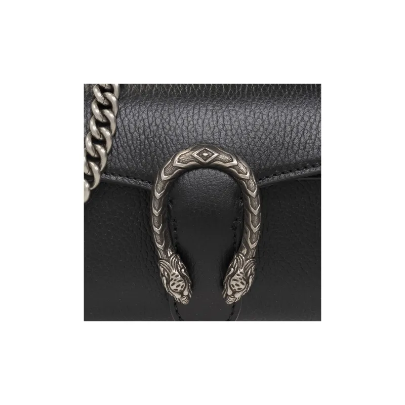 GUCCI Dionysus Leather Chain Bag Flap Bag Crossbody Bag Shoulder Bag Women's Black-5