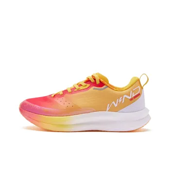 QIAODAN Strong Winds SE Cushioning Rebound Low Top Running Shoes Women's Tomato Red Glass Yellow