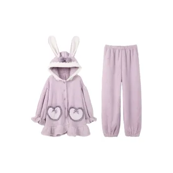 Aannsfam Home Suit Women's Light Gray Purple