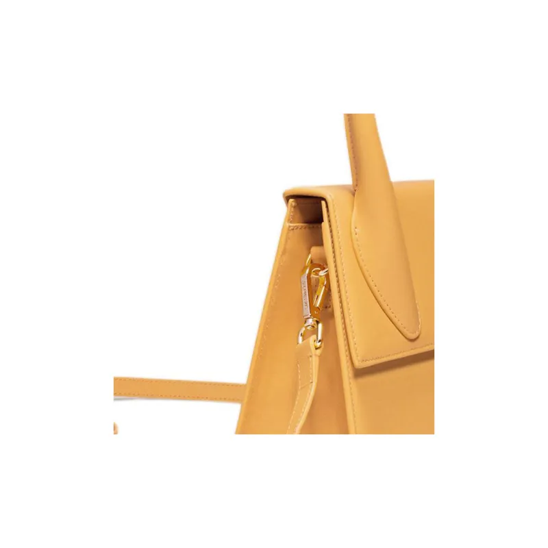 Jacquemus LE GRAND CHIQUITO Cow Leather Shoulder Bag, Crossbody Bag, Handbag Tubas Women's Dark Yellow-3