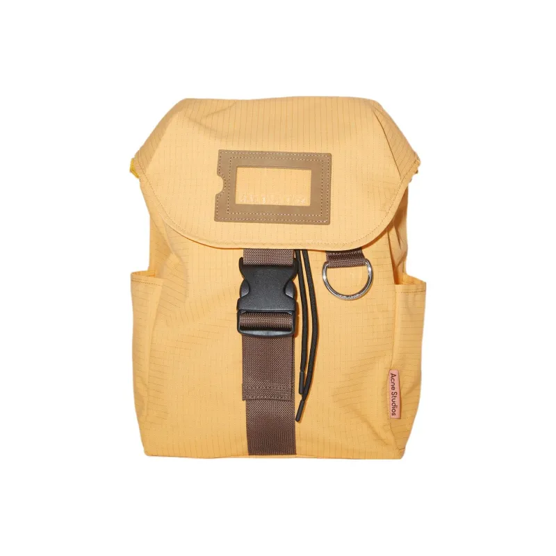 Acne Studios Recycled Material Backpack Tubas Unisex Yellow & Brown-0