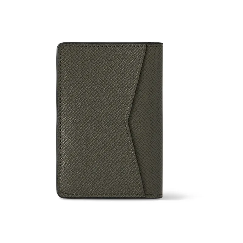 LOUIS VUITTON Taiga Leather Wallet Regular Men's Laurel Green/Midnight Blue-2