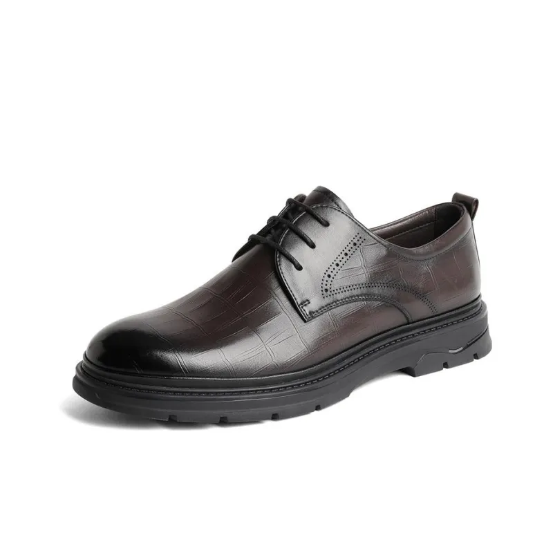 Senda Dress Shoes Men Low Top Black/Brown-16
