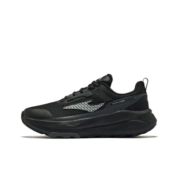 Erke Cushioning Wear Resistant Low Top Running Shoes Men's Jet Black Carbon Gray