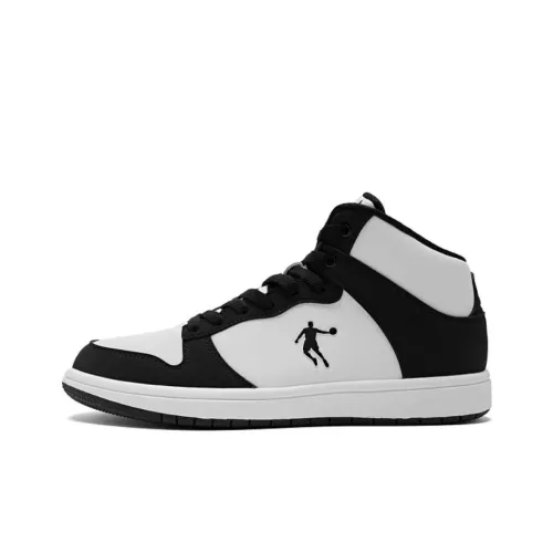 QIAODAN Skateboard Shoes Women's High-Top Black/White