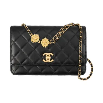 CHANEL WOC Lambskin Handbag, Shoulder Bag, Crossbody Bag Women's Black