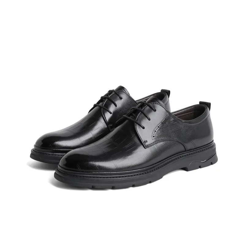 Senda Dress Shoes Men Low Top Black/Brown-29