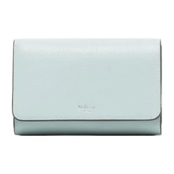 Mulberry Leather Wallet Medium Size Women's Light Blue