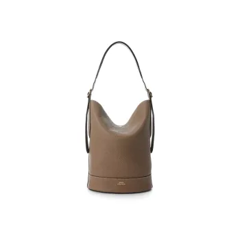 Polo Ralph Lauren Bellport Leather Bucket Bag Handbag Shoulder Bag Women's Taupe
