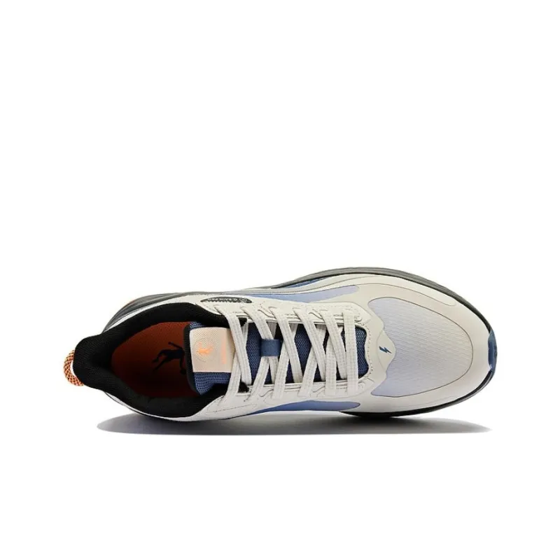 QIAODAN Streamer 4.0 Cushioning Low Top Running Shoes Men's White Gray-3