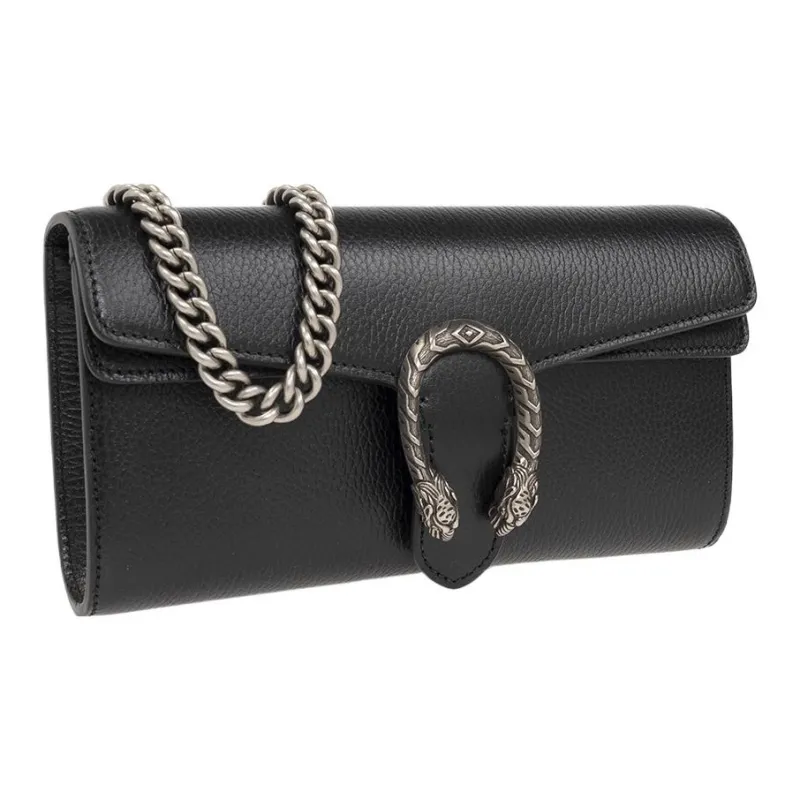 GUCCI Dionysus Leather Chain Bag Flap Bag Crossbody Bag Shoulder Bag Women's Black-1