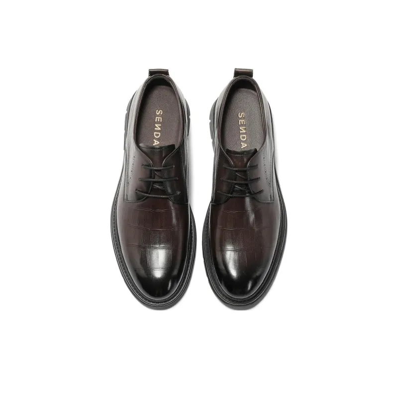 Senda Dress Shoes Men Low Top Black/Brown-3