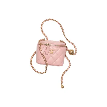 CHANEL Sheepskin Box Bag, Makeup Bag, Shoulder Bag, Clutch, Crossbody Bag Women's Pink