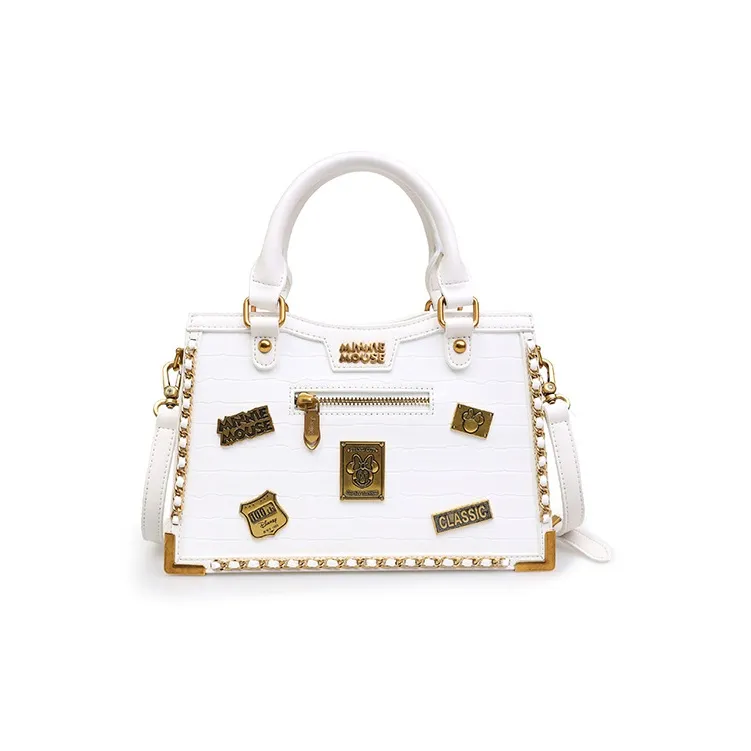 Disney PU Leather Tote Bag, Shopping Bag, Shoulder Bag, Crossbody Bag, Handbag Tubas Women's White-0