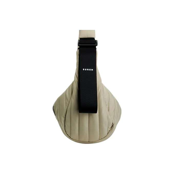 SUREN Fabric Dumpling Bag Shoulder Bag Large Size Unisex Khaki/Space Silver/Pine Wood Green-2