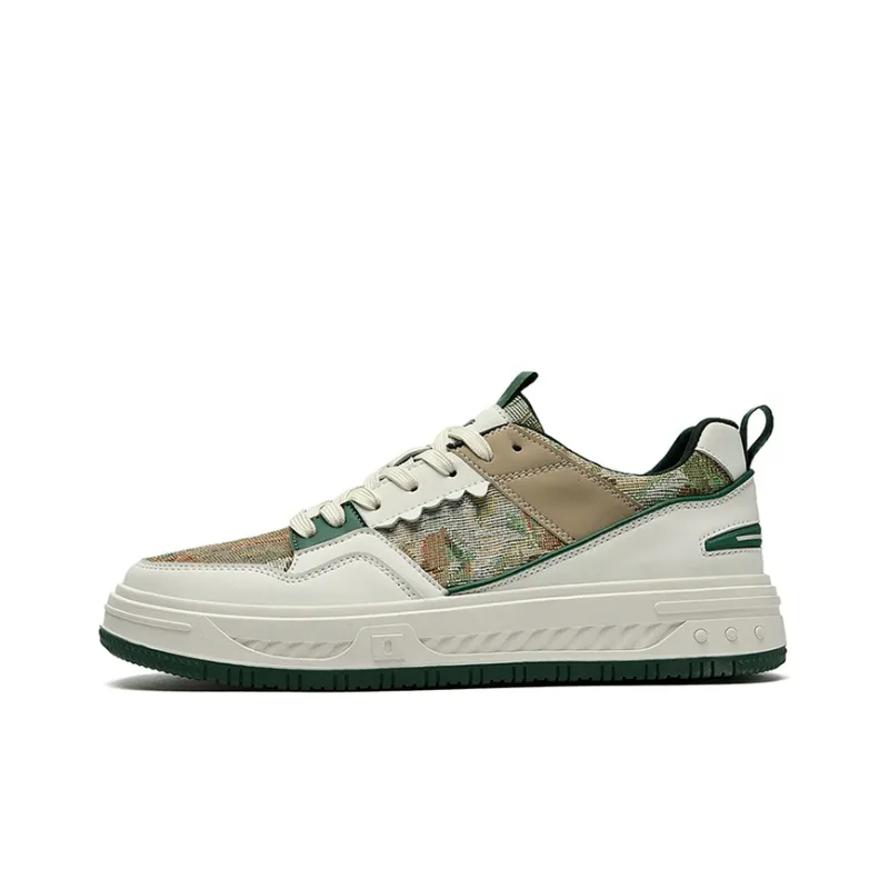 Rich birds Skateboard Shoes Men Low Top White/Blue/Green-0