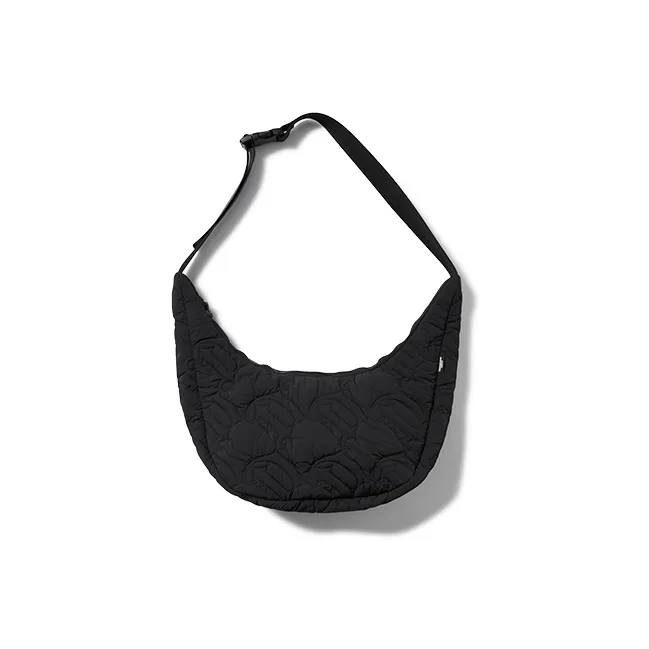 DANGEROUSPEOPLE Cotton Croissant Bag, Sling Bag, Shoulder Bag, Crossbody Bag Medium Size Unisex Black-1