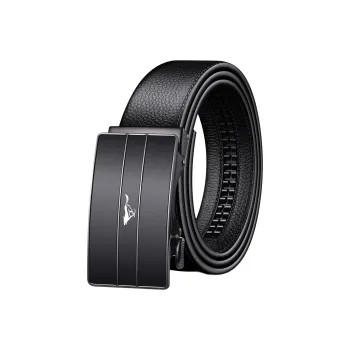 SEPTWOLVES Trendy Suit Trouser Cow Leather Belts Men's Width 3.5CM