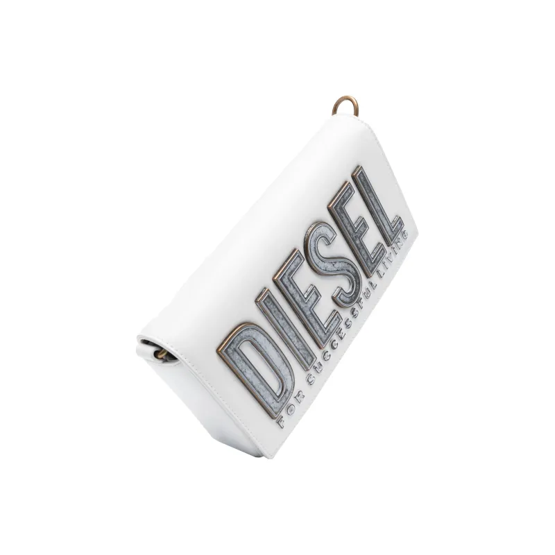 DIESEL Cow Leather Crossbody Bag, Shoulder Bag Women's White-2