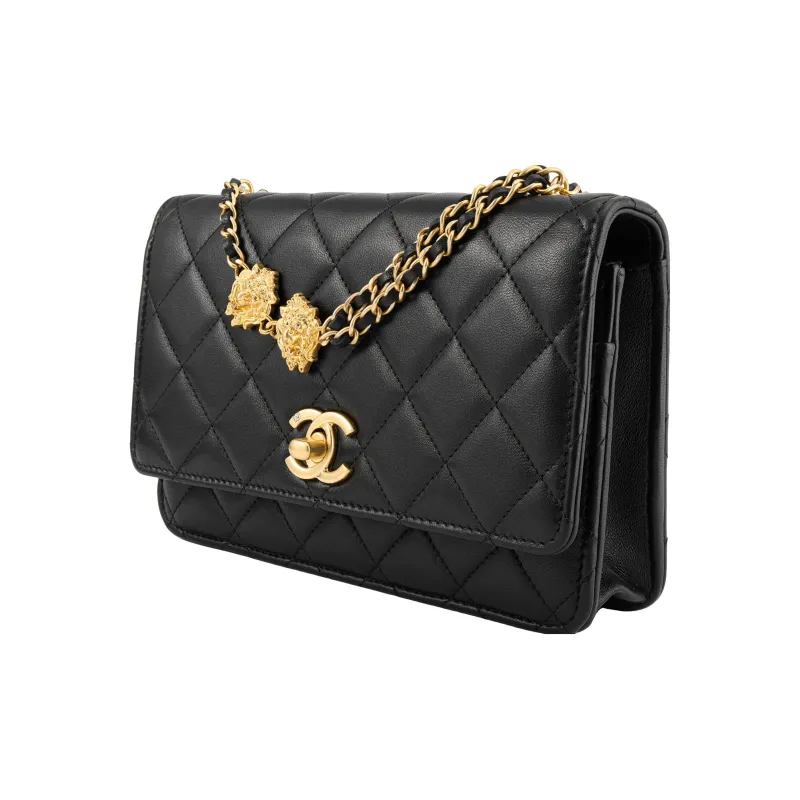 CHANEL WOC Lambskin Handbag, Shoulder Bag, Crossbody Bag Women's Black-1