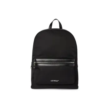 OFF WHITE Core Round Logo Print Backpack Black
