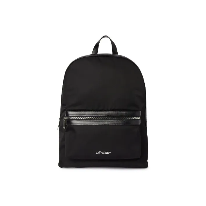 OFF WHITE Core Round Logo Print Backpack Black-0