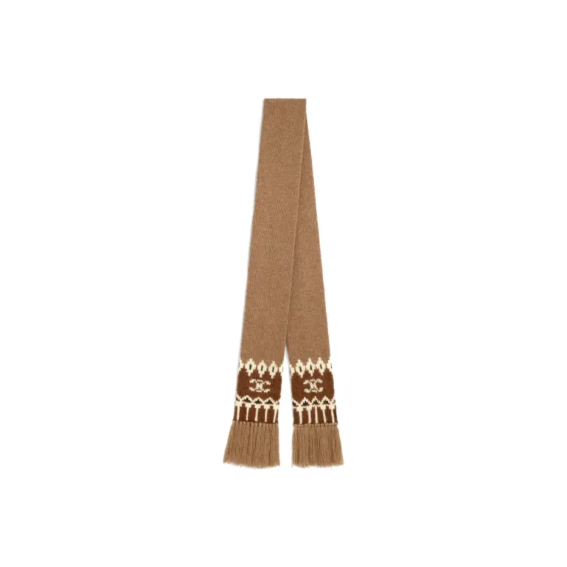 CELINE Scarf In Triomphe Fair Isle Wool-0