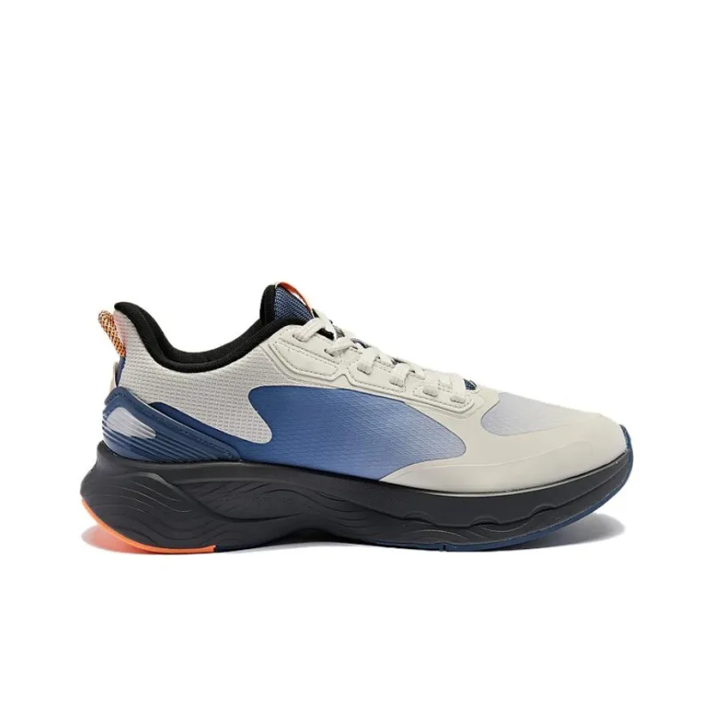 QIAODAN Streamer 4.0 Cushioning Low Top Running Shoes Men's White Gray-2