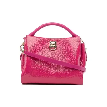 Mulberry Leather Shoulder Bag Crossbody Bag Small Size Women's Fuchsia