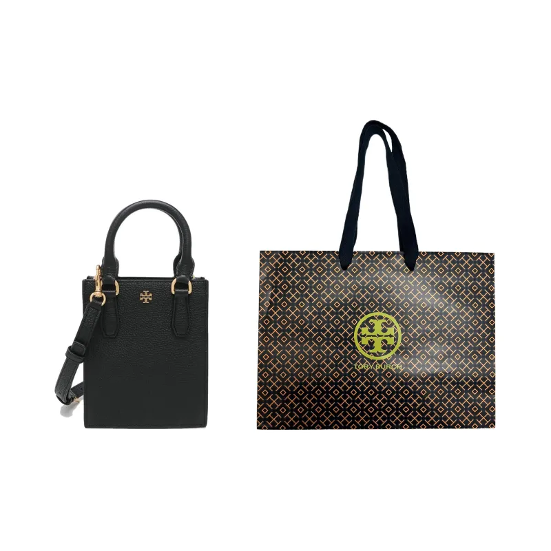 TORY BURCH Emerson Cow Leather Sheet Music Bag Handbag Shoulder Bag Crossbody Bag Mini Women's Black-6