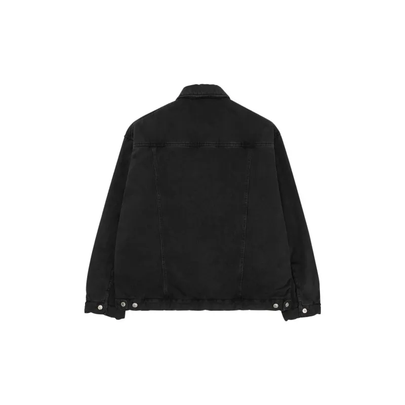 Balenciaga Denim Jacket Loose Fit Style Men's Black-1