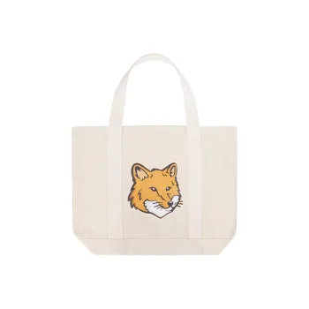 Maison Kitsune Fox Head Printed Large Tote Bag