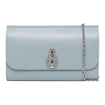 Mulberry Leather One Shoulder Crossbody Clutches Women's Blue