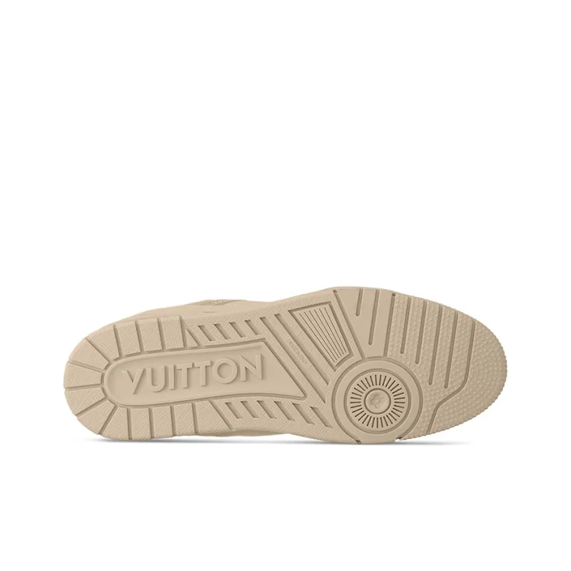 LOUIS VUITTON Trainer Low Top Skateboard Shoes Men's Beige-4
