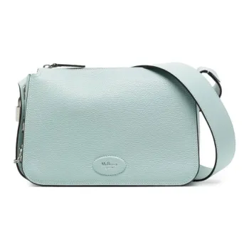 Mulberry Grain Calfskin Shoulder Bag, Crossbody Bag Women's Light Blue