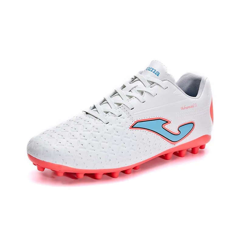 Joma MG Rubber Short Studs Anti Slip Wear Resistant Soccer Shoes Men's White Red-2