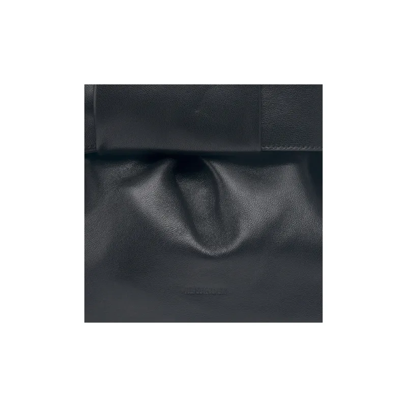 JIL SANDER Leather Portable One Shoulder Crossbody Clutch Women's Black-3