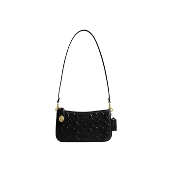 COACH Penn Cow Leather Shoulder Bag Handbag Shoulder Bag Women's Black