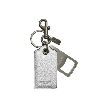 COACH Leather Keychain Bag Accessory Women's Silver