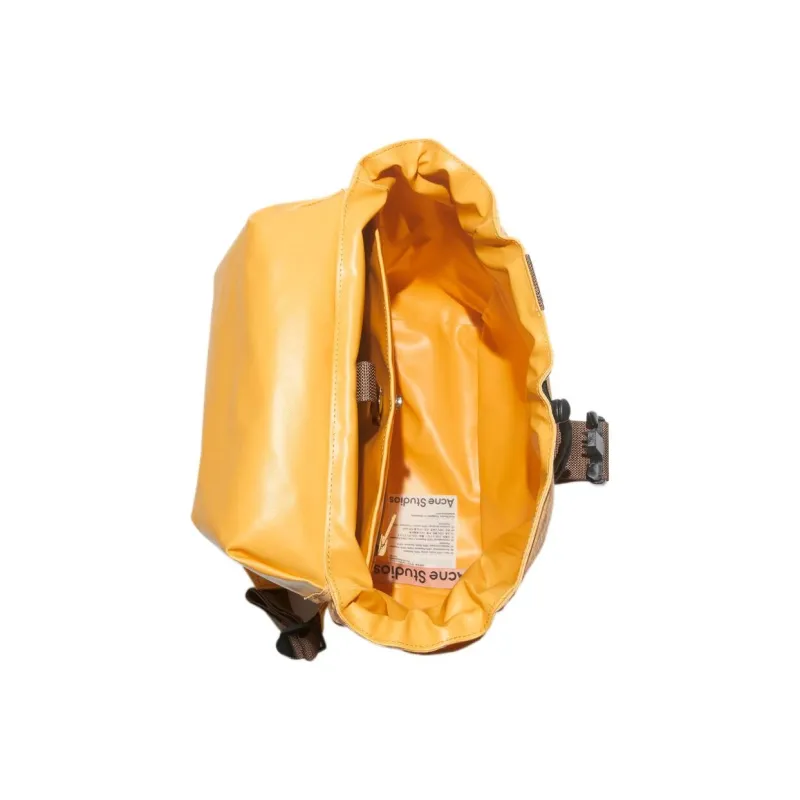 Acne Studios Recycled Material Backpack Tubas Unisex Yellow & Brown-2