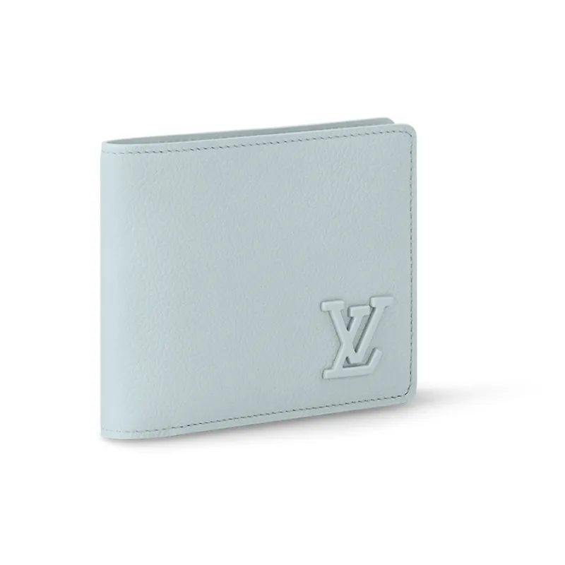 LOUIS VUITTON Multiple Cow Leather Wallet Regular Men's Cloud Blue-1