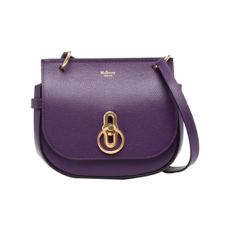 Mulberry Calfskin Handbag Shoulder Bag Crossbody Bag Small Size Women's Dark Purple-0