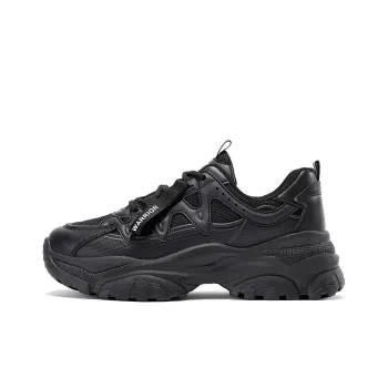Warrior Height Increasing Cushioning Low Top Chunky Sneakers Women's Black